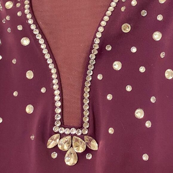 Weissman Balera solo Dance costume purple Long Poet Sleeve Leotard MT11817 MC - Picture 5 of 12